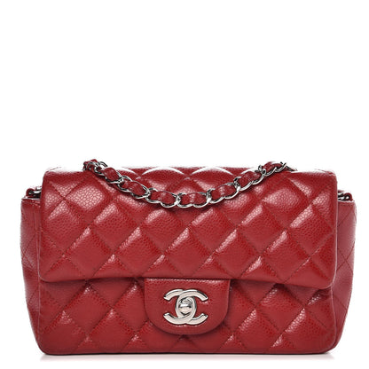 Chanel Caviar Quilted Mini Rectangular Flap Dark Red 1 of 12