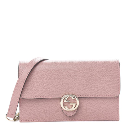 Gucci Dollar Calfskin Interlocking G Chain Wallet Soft Pink 1 of 11