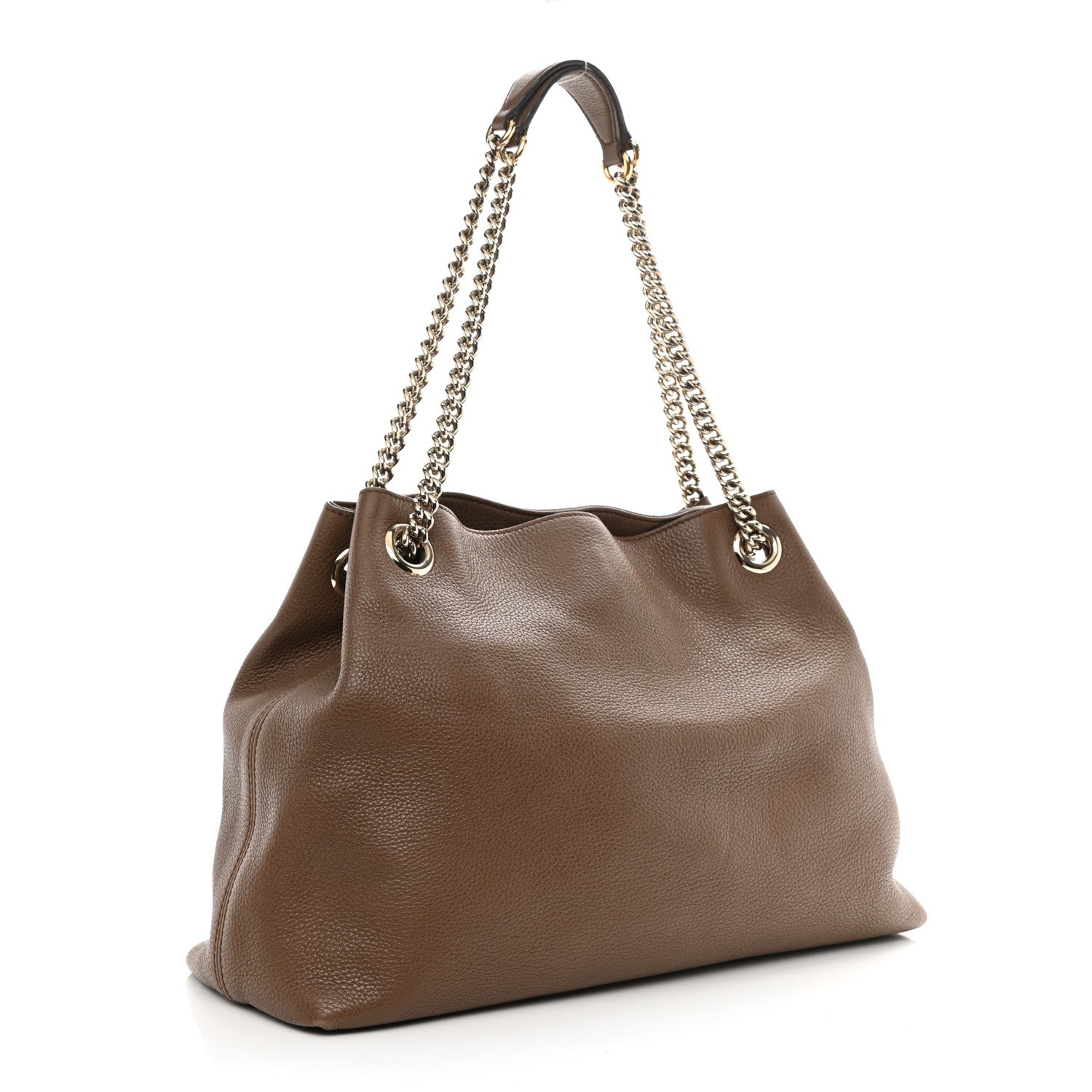 Gucci Pebbled Calfskin Medium Soho Chain Shoulder Bag Maple Brown 3 of 11