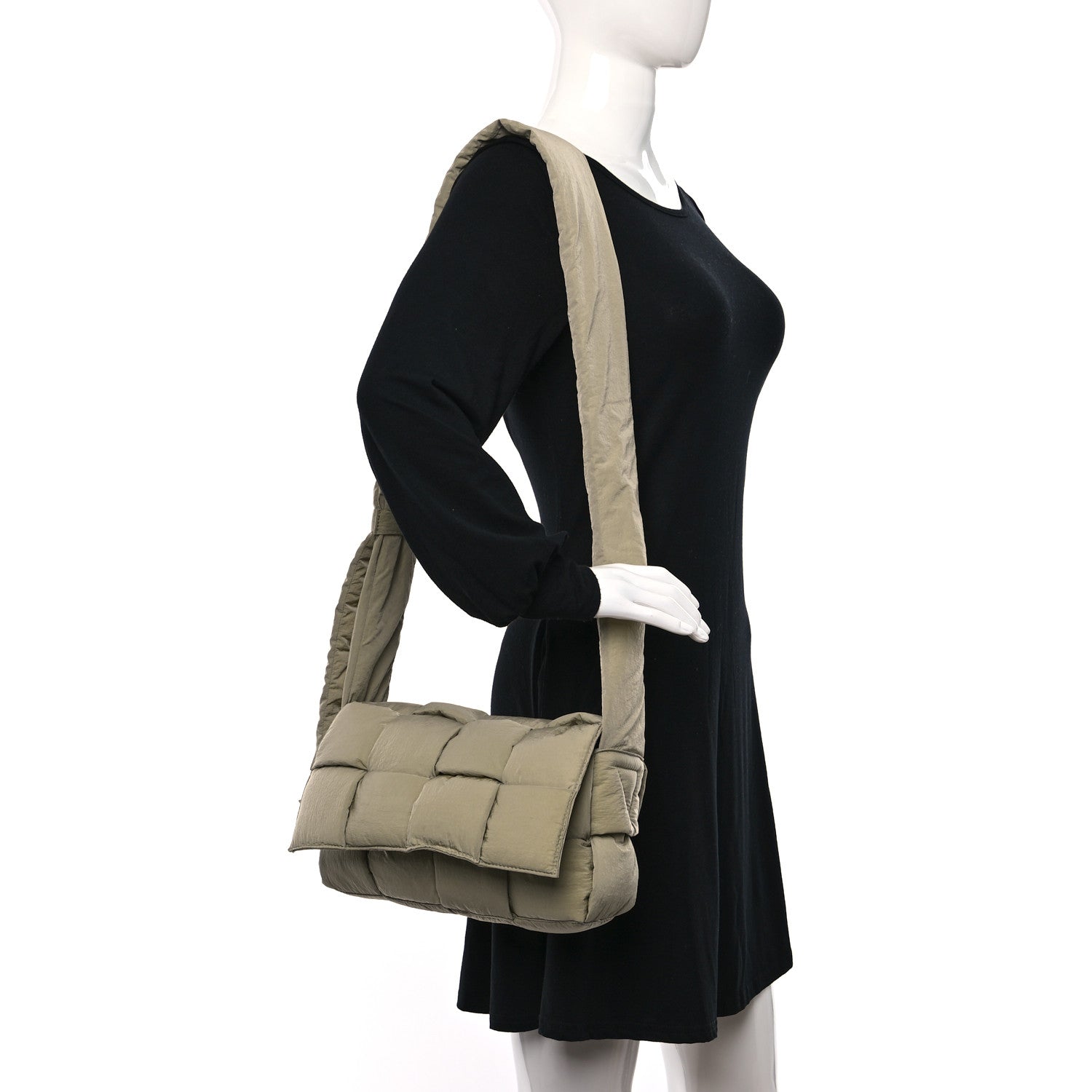 Bottega Veneta Nylon Intrecciato Padded Tech Cassette Bag Travertine 2 of 11