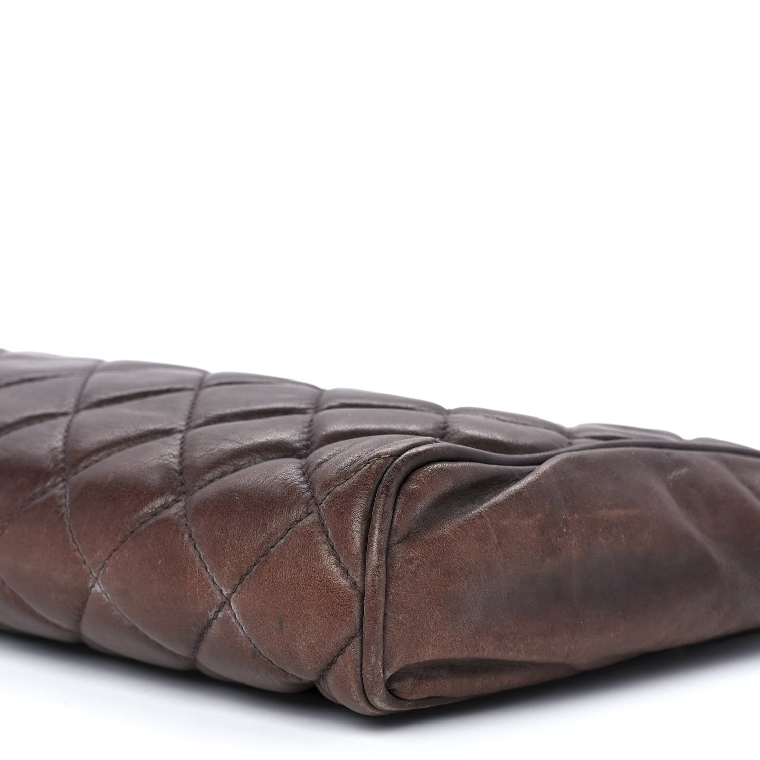 Chanel Lambskin Quilted Cosmetic Case Brown 12 of 12