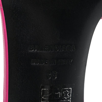 Balenciaga Soft Nappa Square Knife Bow Mule Sandals 36 Magenta Pink 8 of 9