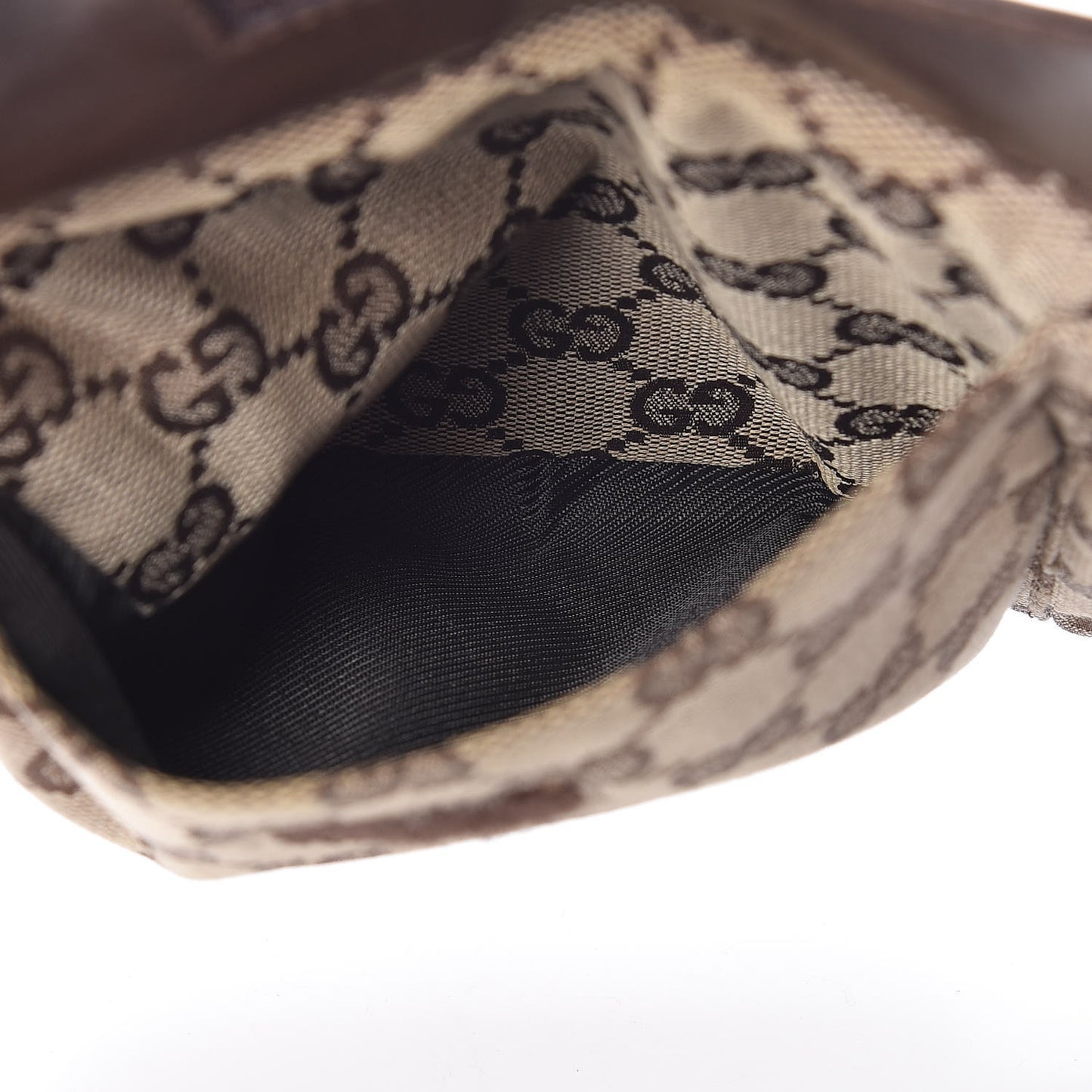 GG Monogram Double Pocket Belt Bag Brown