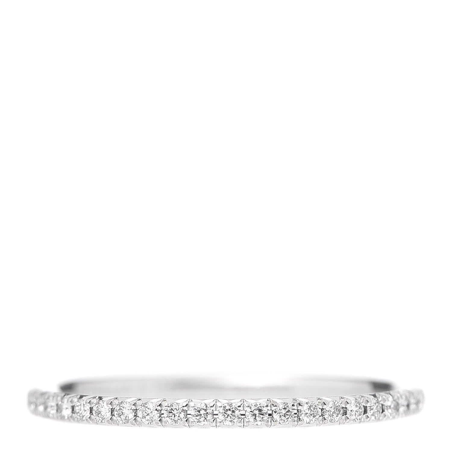Tiffany 18K White Gold Diamond Metro Band Ring 57 8 1 of 5