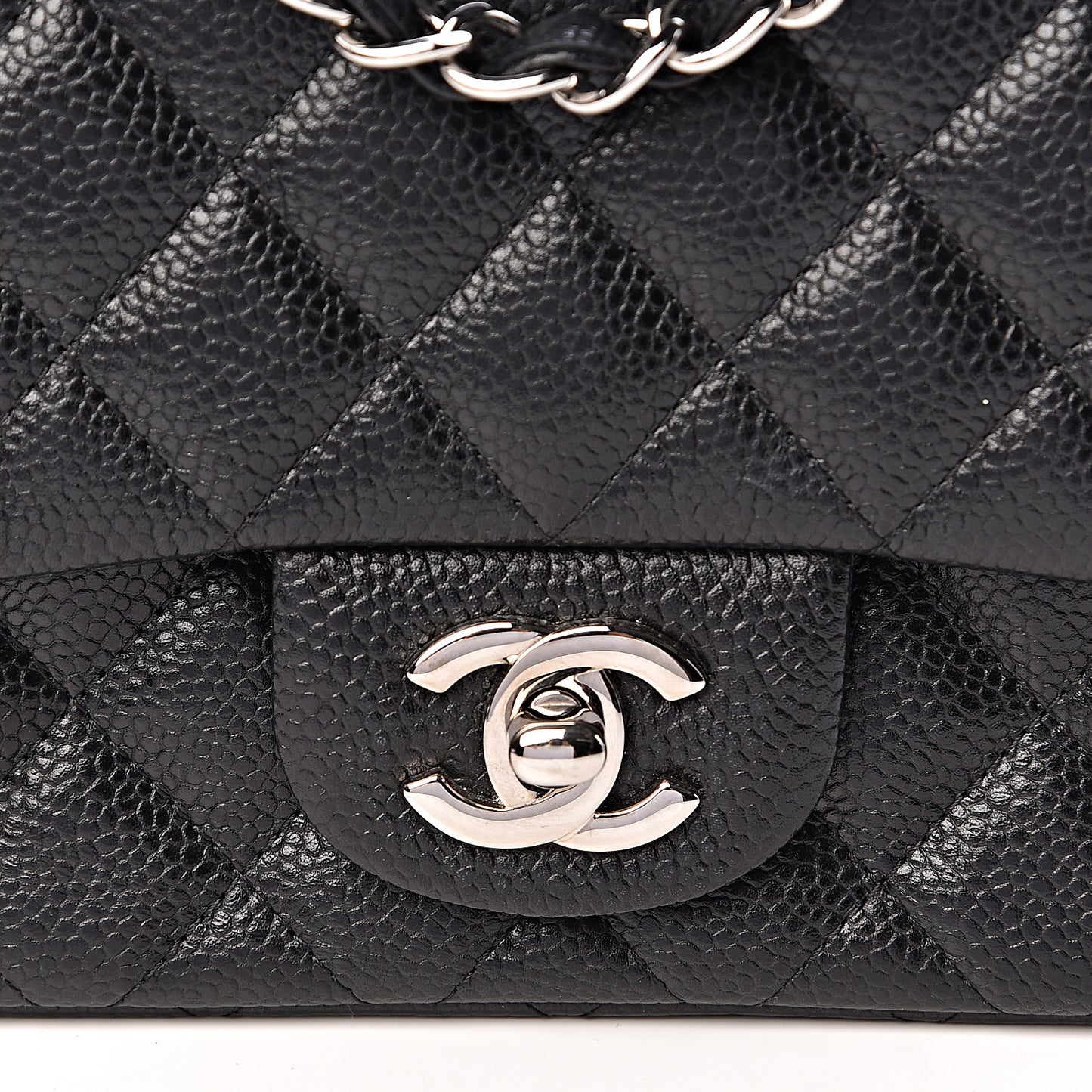 Caviar Quilted Mini Square Flap Black