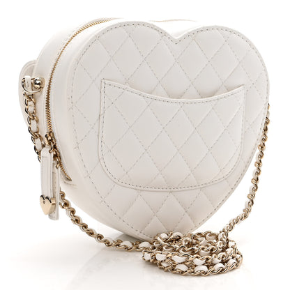 Chanel Lambskin Quilted CC In Love Heart Bag White 3 of 11