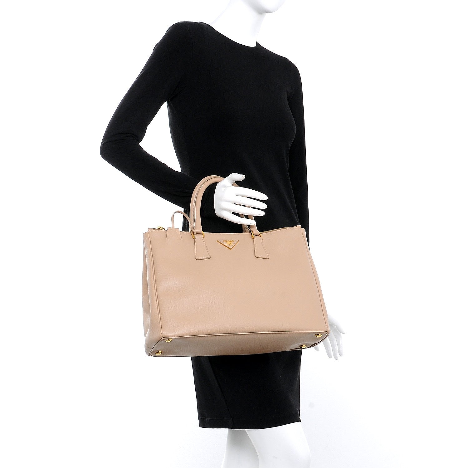 Prada Saffiano Large Galleria Double Zip Tote Sabbia 2 of 9