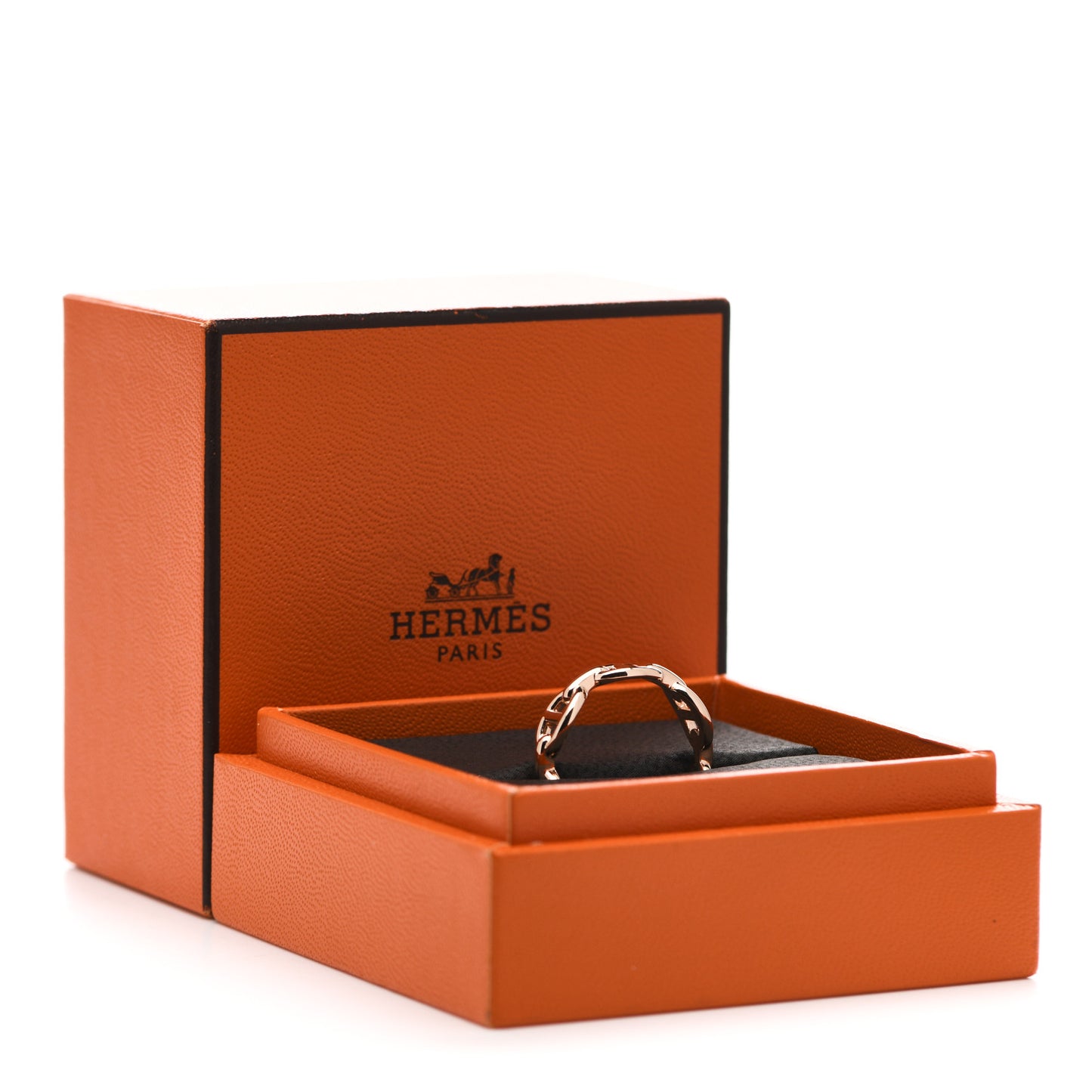18K Rose Gold PM Chaine D'Ancre Enchainee Ring 55 7.25