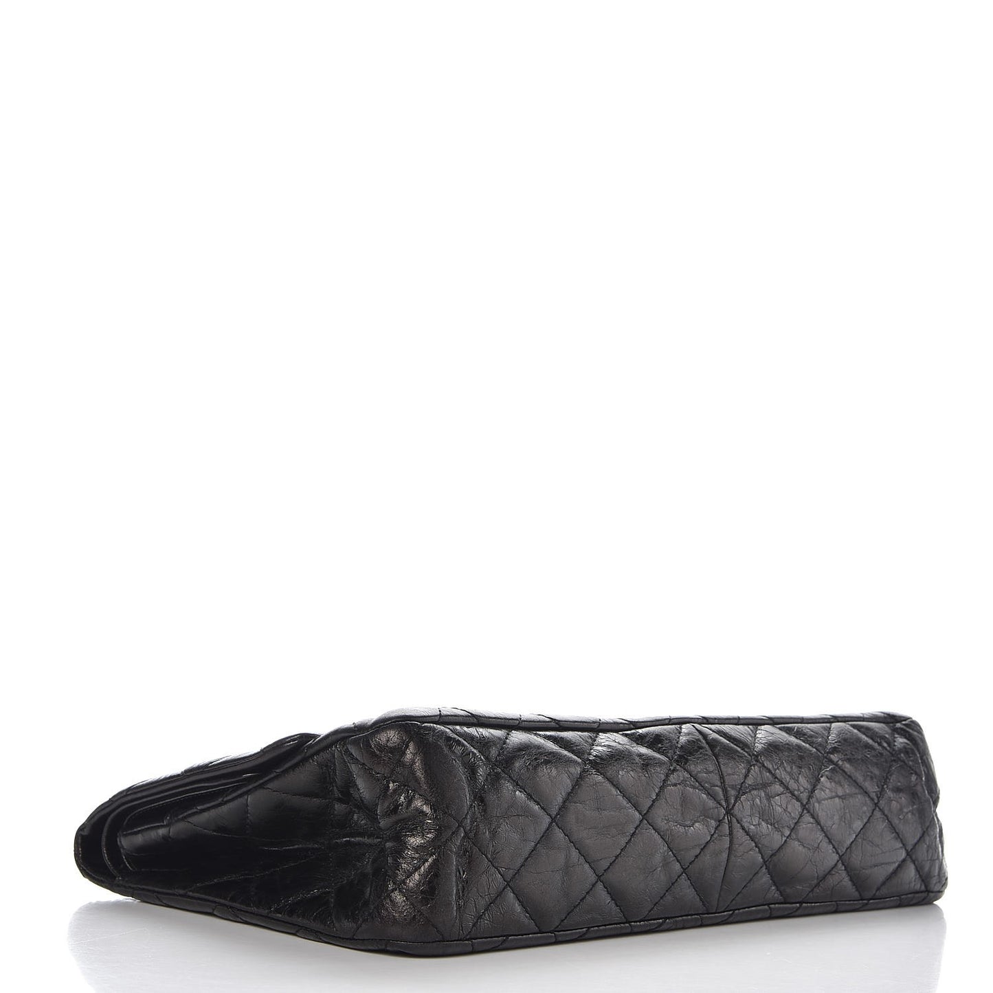 Metallic Aged Calfskin Quilted 2.55 Reissue 228 Flap Black
