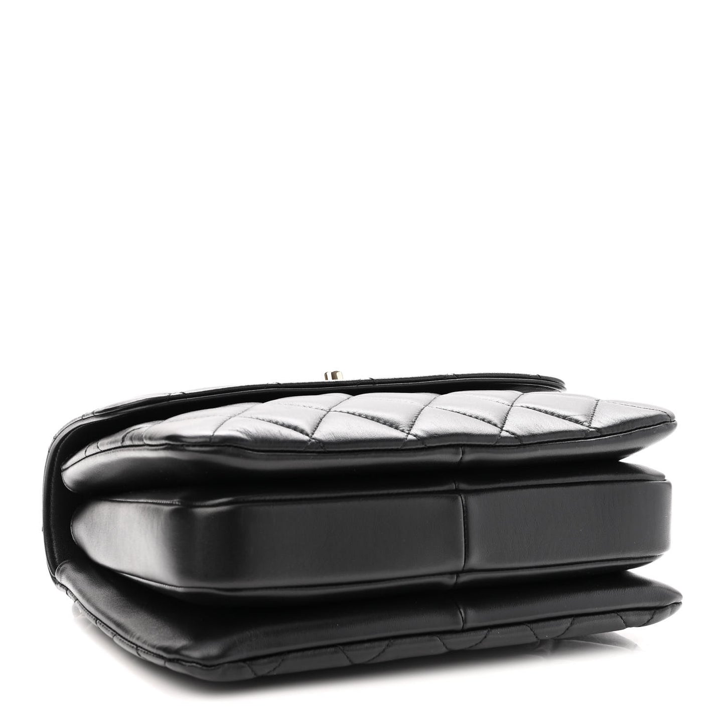 Lambskin Quilted Small Trendy CC Dual Handle Flap Bag Black