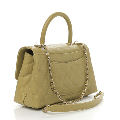 Chanel Caviar Quilted Mini Coco Handle Flap Light Green 2 of 8