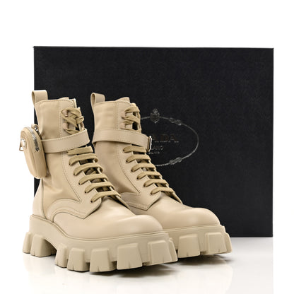Prada Spazzolato Rois Re-Nylon Metal Triangle Logo Monolith Pouch Pocket 55mm Boots 12 Deserto 11 of 11