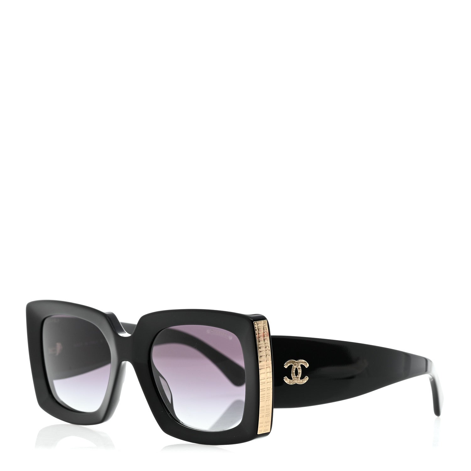 Chanel Acetate Rectangle Sunglasses 5435 Black 1 of 8