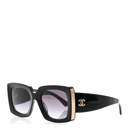 Chanel Acetate Rectangle Sunglasses 5435 Black 1 of 8