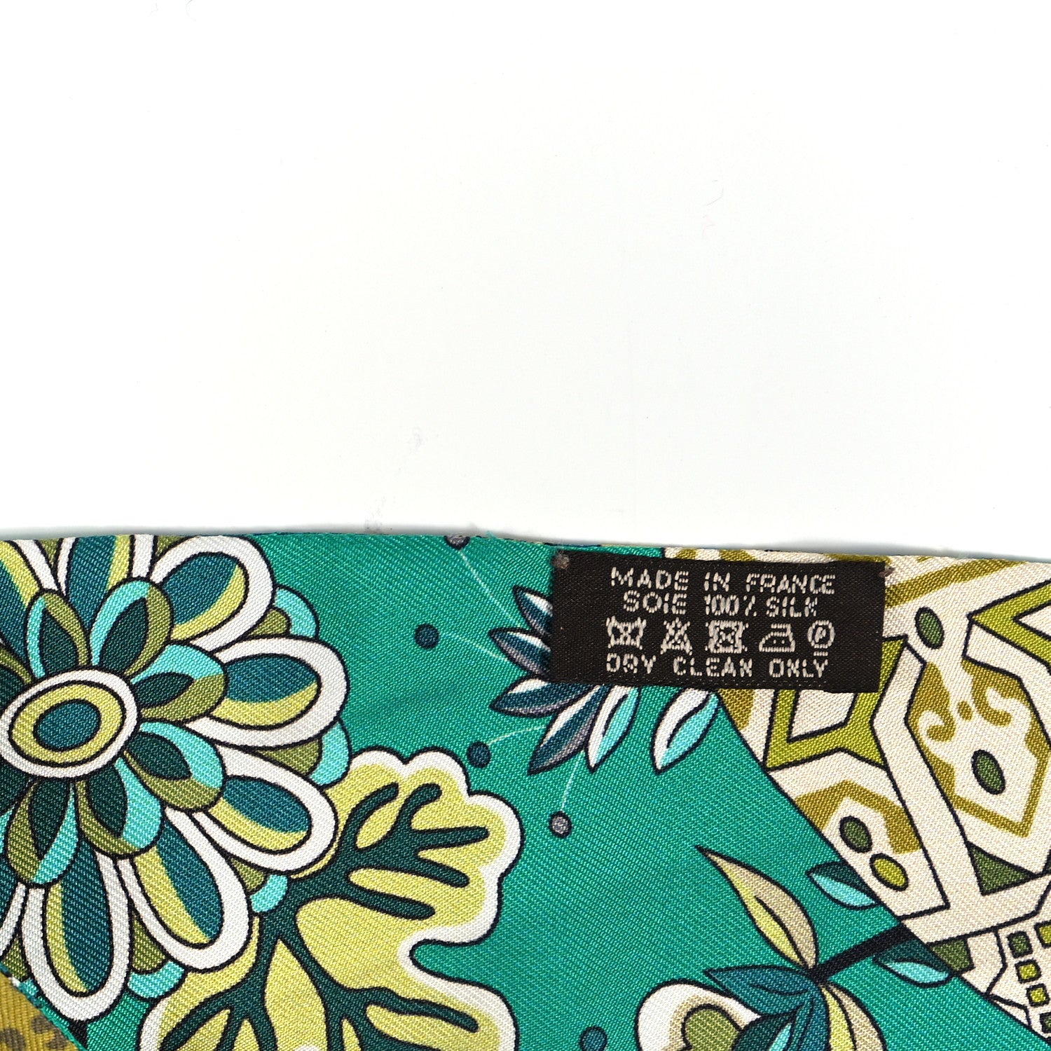 Hermes Silk Fleurs et Papillons de Tissus Twilly Vert Kaki Bronze 3 of 4