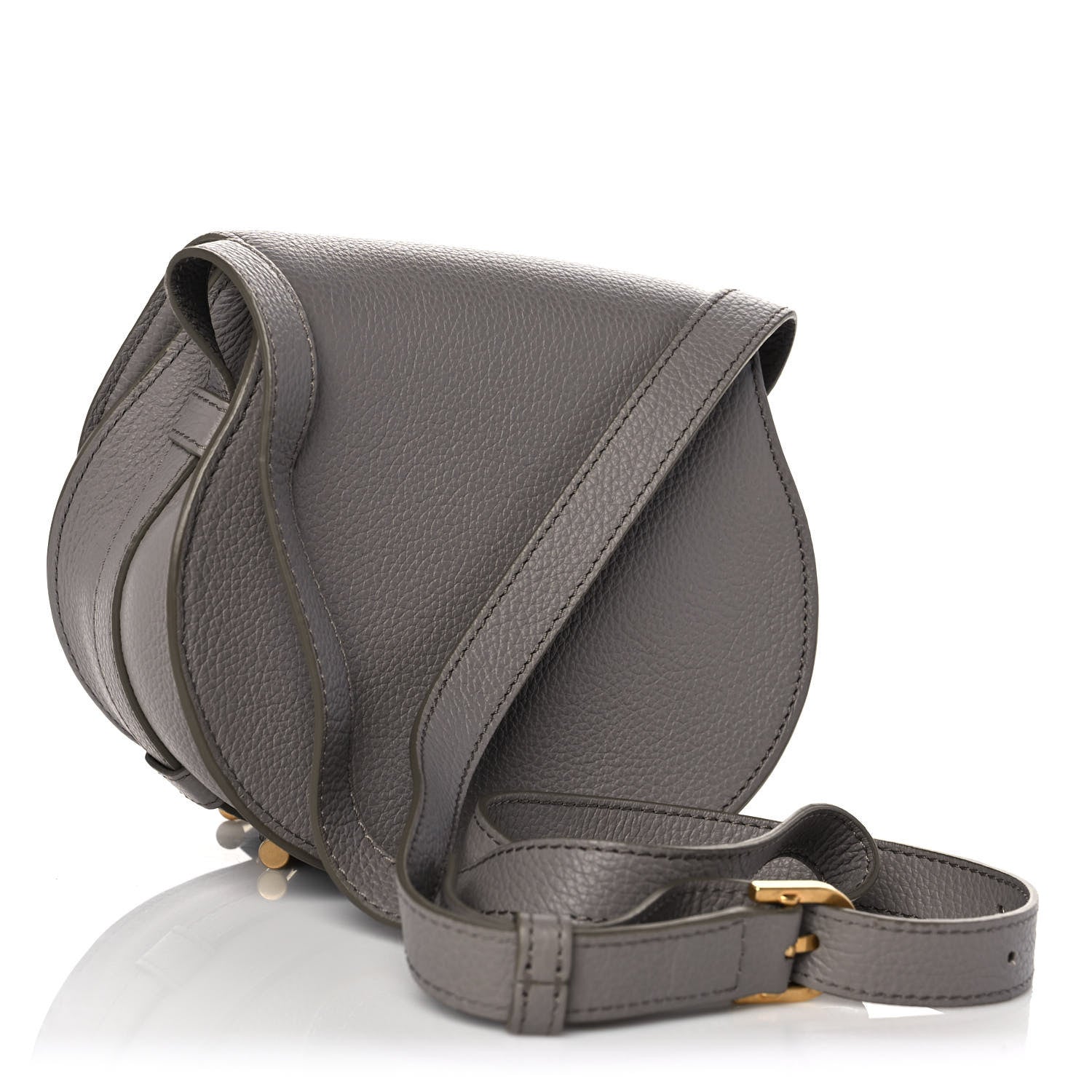 Chloe Calfskin Mini Marcie Round Crossbody Bag Cashmere Grey 3 of 11