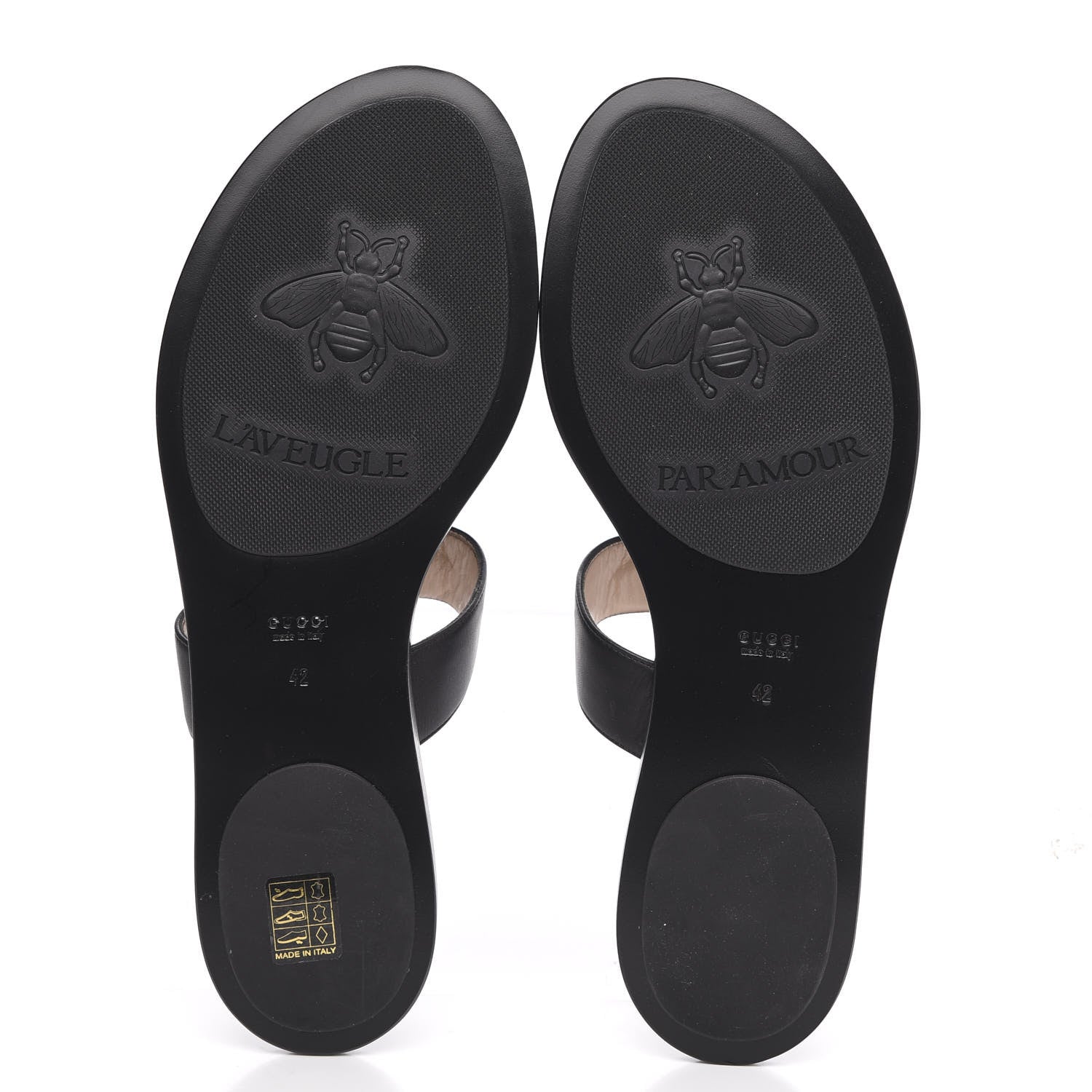 Gucci Calfskin GG Marmont Thong Sandals 42 Black 5 of 8