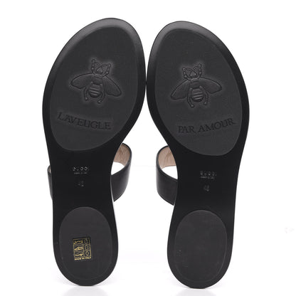 Gucci Calfskin GG Marmont Thong Sandals 42 Black 5 of 8