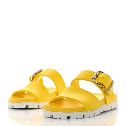 Prada EVA Rubber Double Strap 20mm Fussbett Sandals 37 Sole 3 of 9