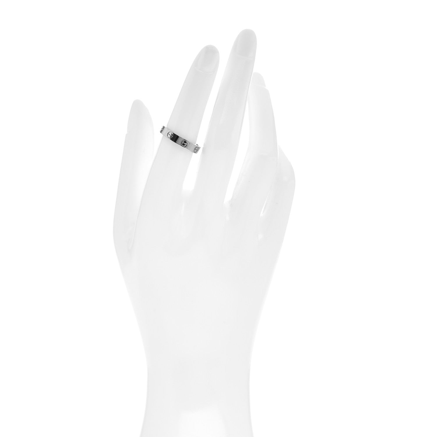 Cartier 18K White Gold 3.5mm LOVE Wedding Band Ring 53 6.5 2 of 5