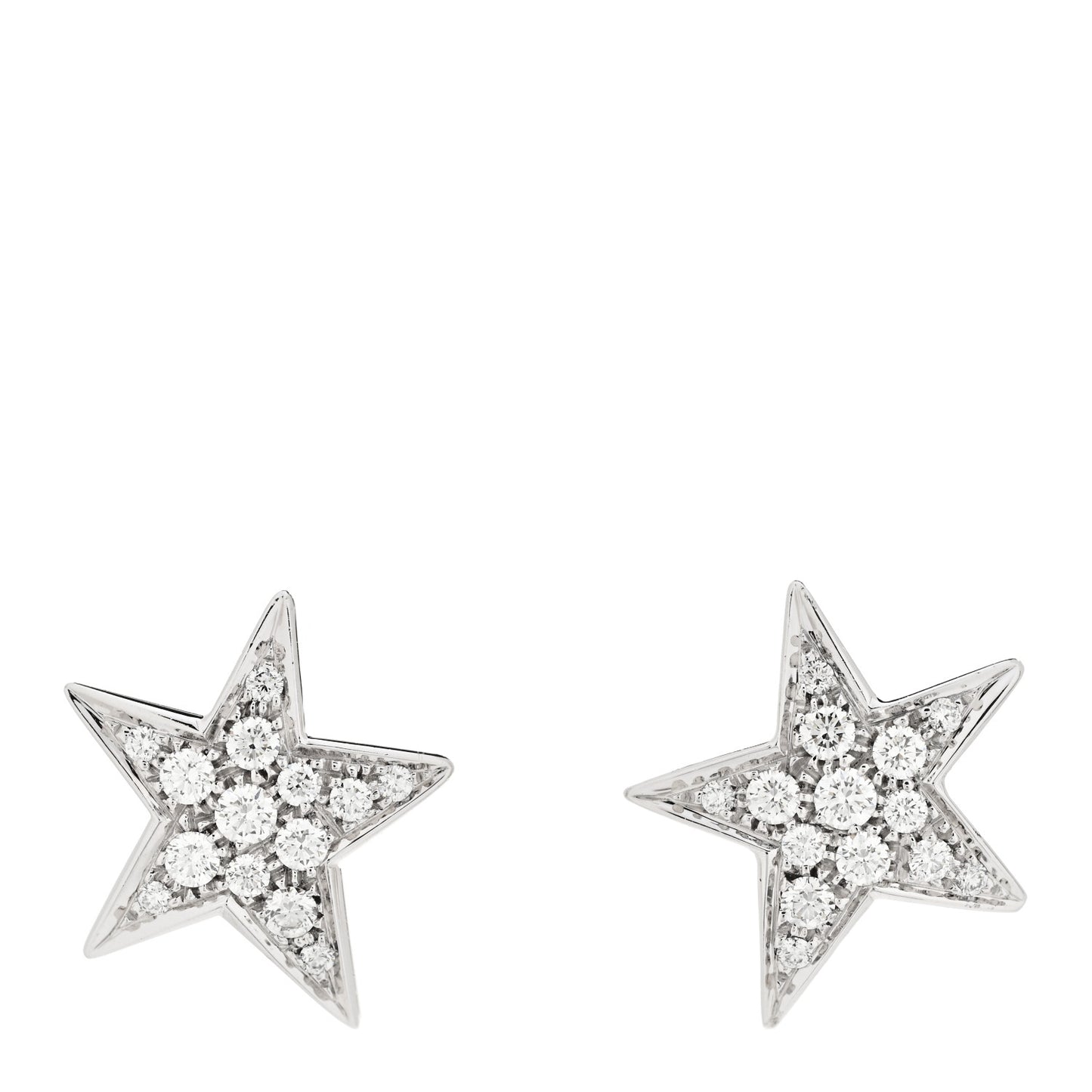 18K White Gold Diamond Medium Comete Geode Earrings