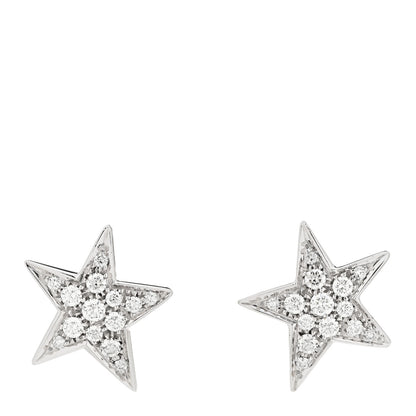 Chanel 18K White Gold Diamond Medium Comete Geode Earrings 1 of 5