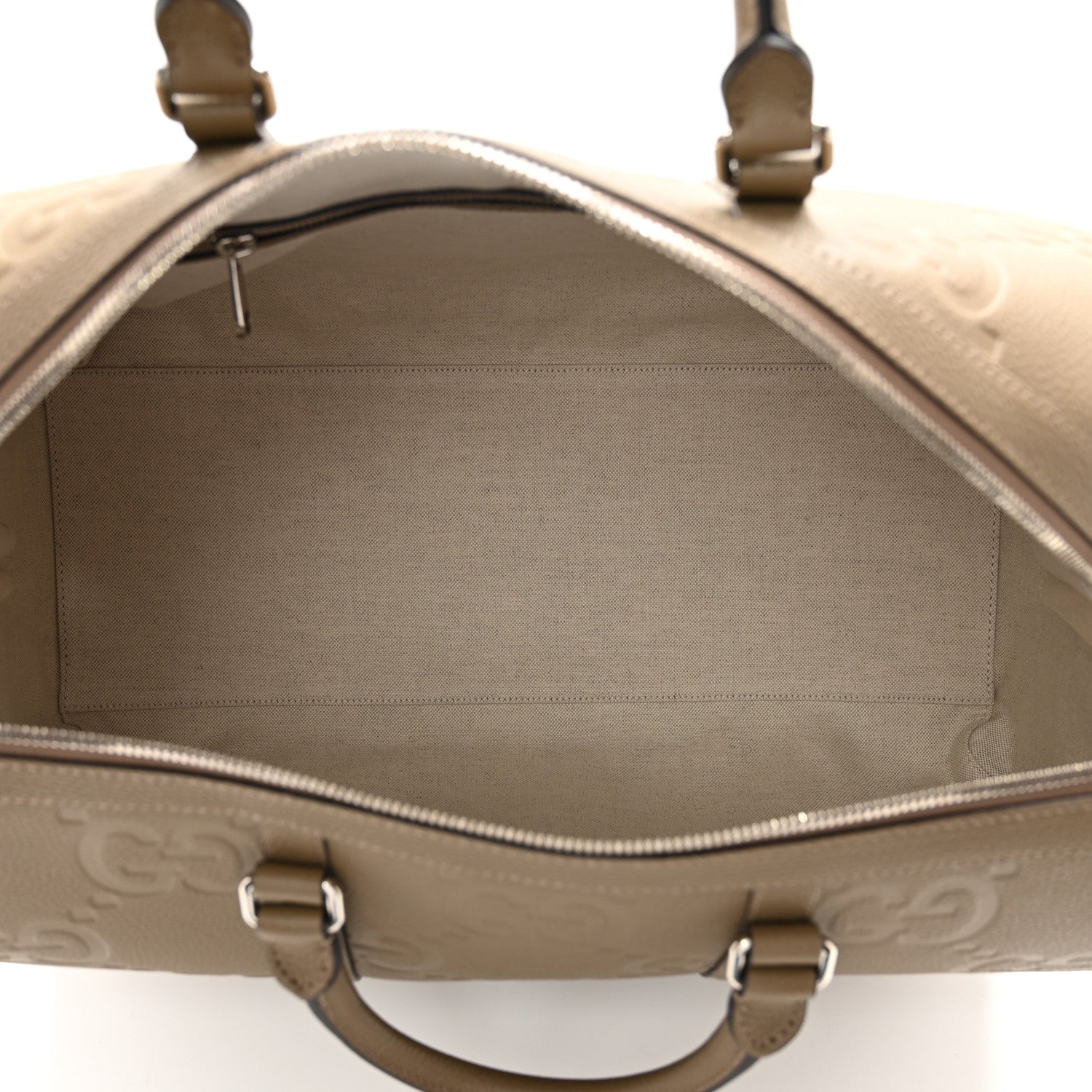 Gucci Piuma Calfskin Jumbo GG Embossed Large Duffle Bag Good Taupe 5 of 8