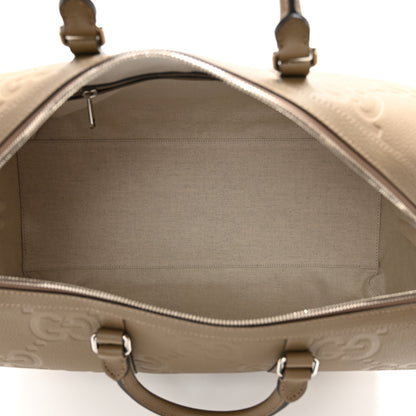 Gucci Piuma Calfskin Jumbo GG Embossed Large Duffle Bag Good Taupe 5 of 8
