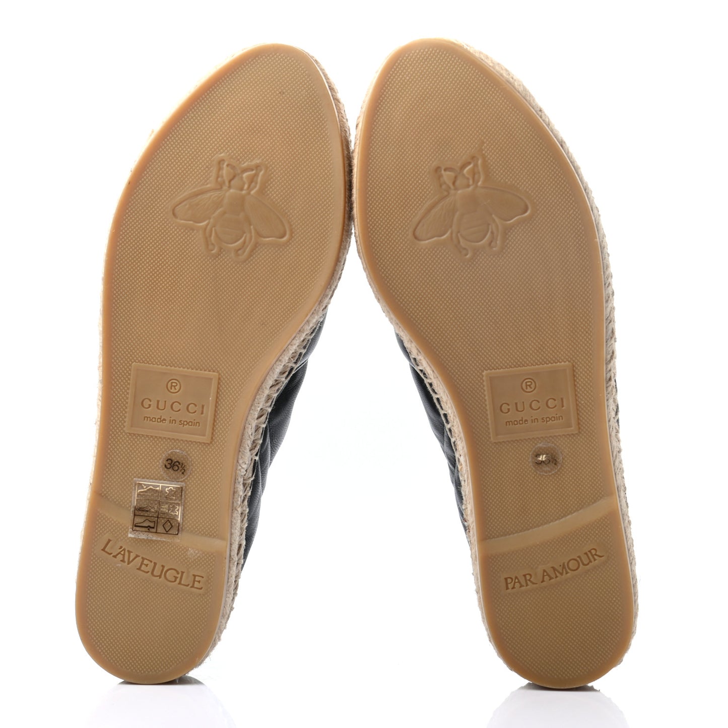 Nappa Matelasse GG Marmont Espadrilles 36.5 Black
