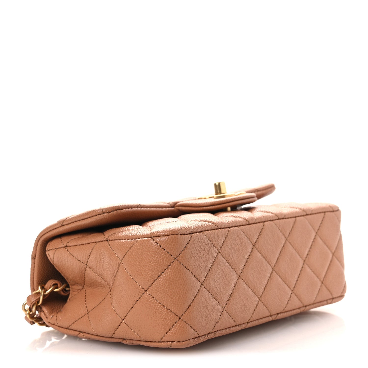 Chanel Caviar Quilted Mini Handy CC Flap Camel 4 of 14