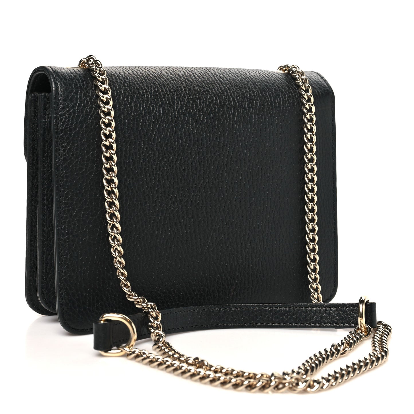 Dollar Calfskin Small Interlocking G Shoulder Bag Black