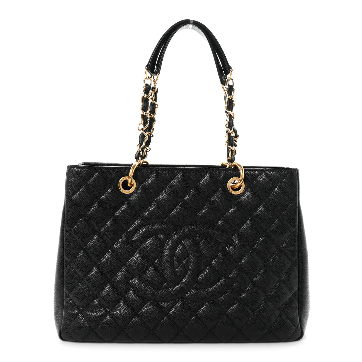 Caviar Quilted Grand Shopping Tote GST Black