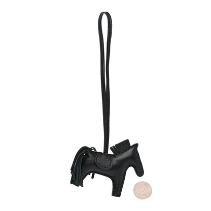 Hermes Milo Lambskin Grigri Rodeo Horse Bag Charm PM So Black 2 of 4