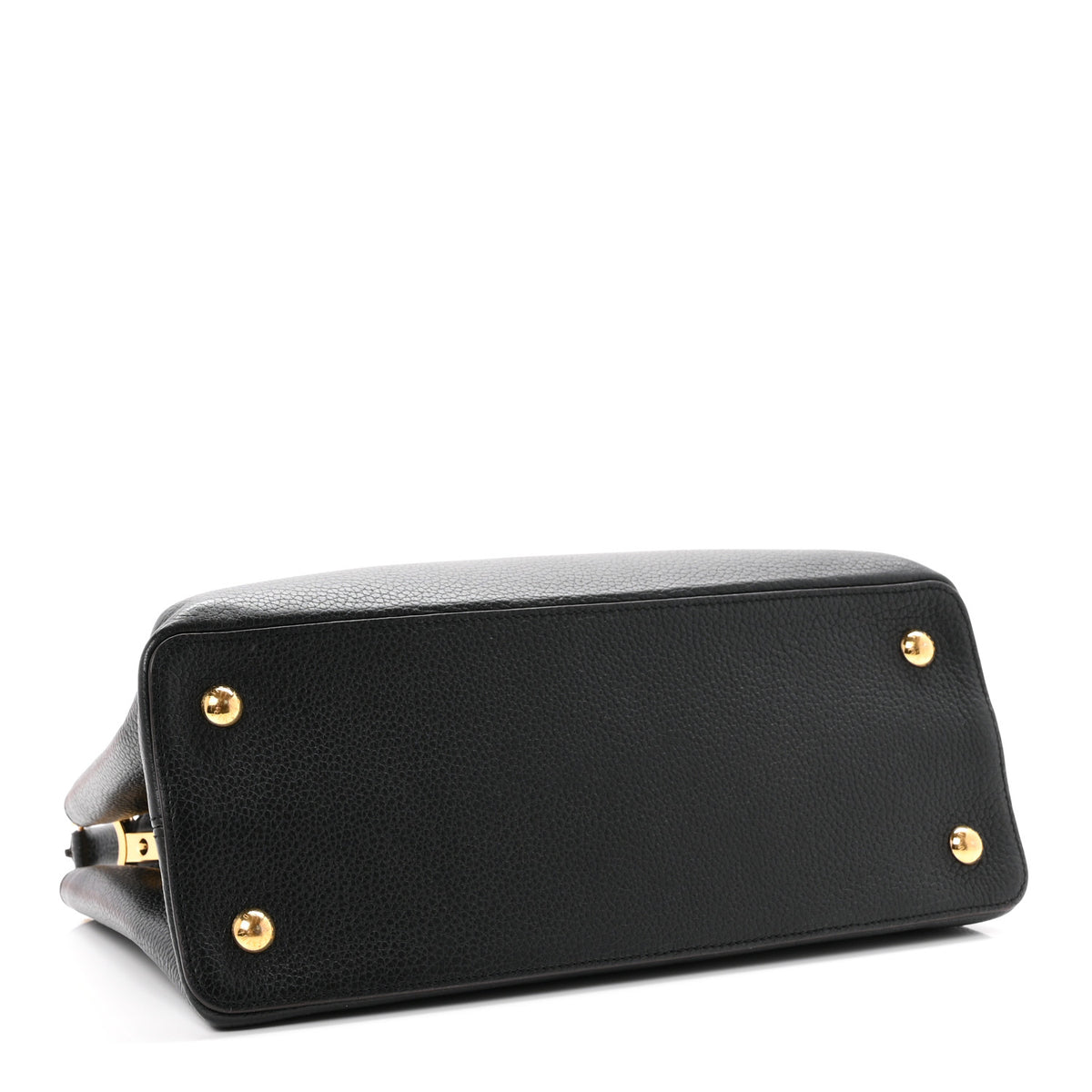 Taurillon Capucines MM Black Fuchsia