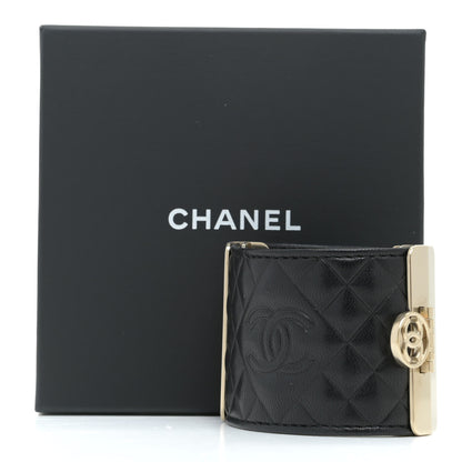 Chanel Calfskin Quilted CC Wide Cuff M Black 7 of 7