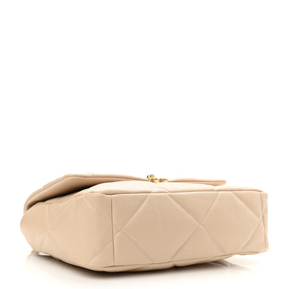 Chanel Lambskin Quilted Large Chanel 19 Flap Beige 3 of 9