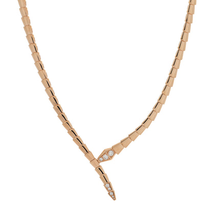 Bulgari 18K Rose Gold Diamond Serpenti Viper Choker Necklace 1 of 4
