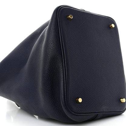 Hermes Taurillon Clemence Matte Alligator Picotin Lock Touch 22 Bleu Nuit 9 of 12