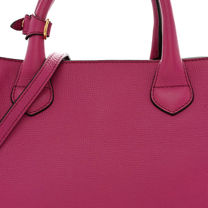 Burberry Grainy Calfskin House Check Medium Banner Tote Brilliant Fuchsia 8 of 12