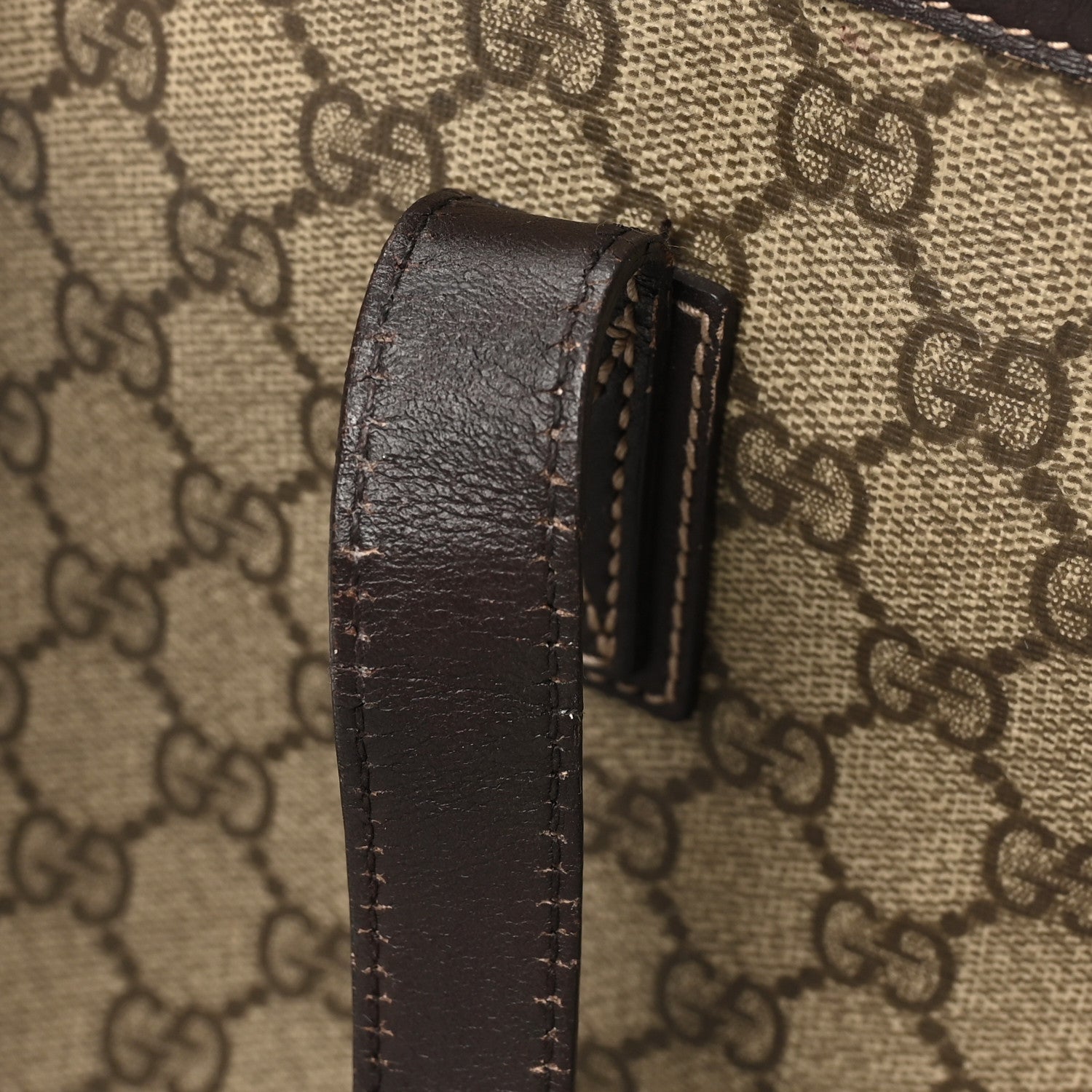 Gucci GG Supreme Monogram Medium Zippered Shopping Tote Dark Brown 11 of 11