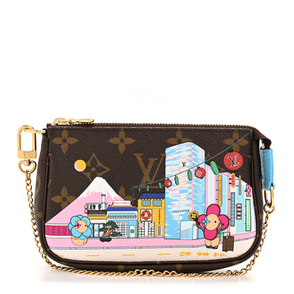 Louis Vuitton Monogram 2022 Christmas Animation Tokyo Mini Pochette Accessories Blue 1 of 8