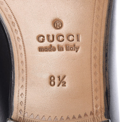 Gucci Calfskin Cirano Lux Web Mens 1953 Horsebit Loafers 8.5 Black 8 of 12