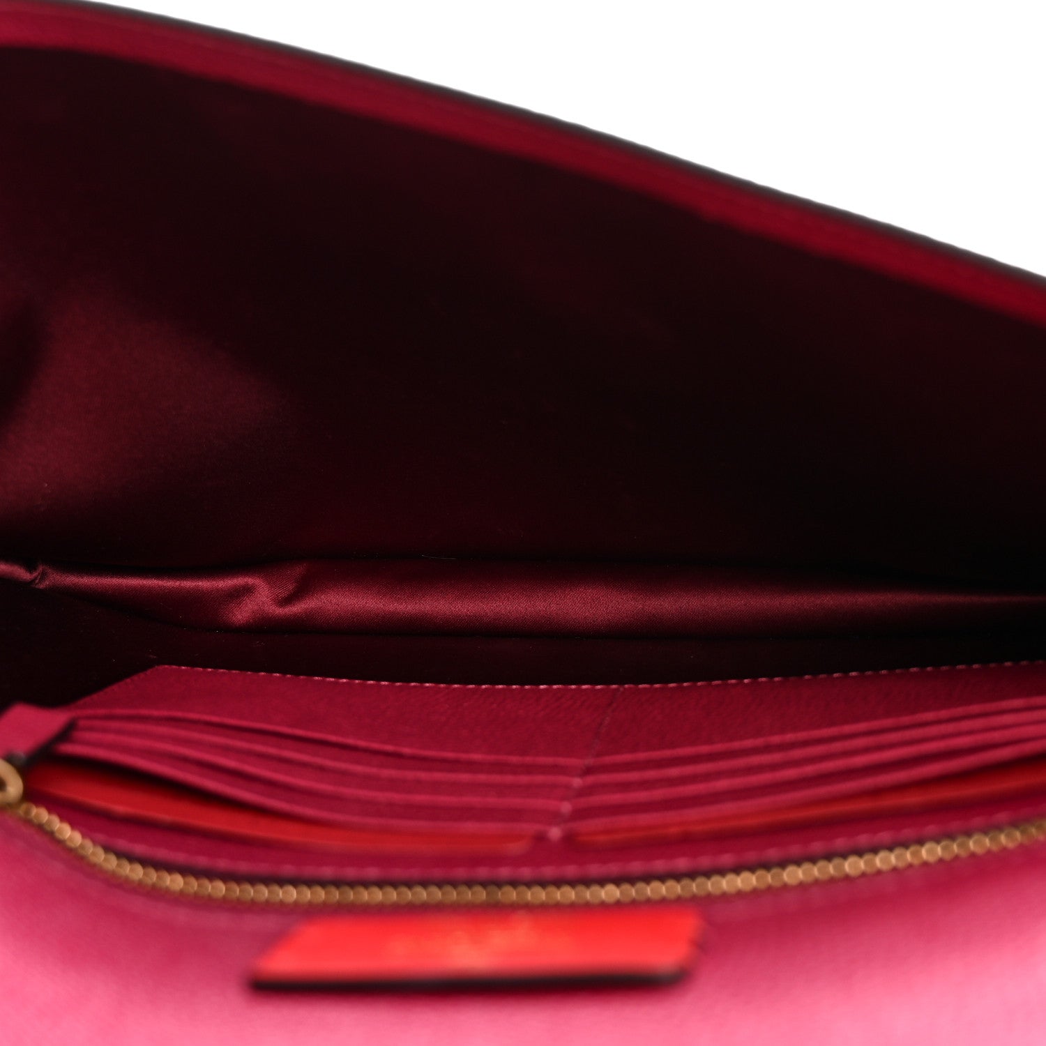 Valentino Garavani Grainy Calfskin Large Vlogo Clutch Raspberry 5 of 11
