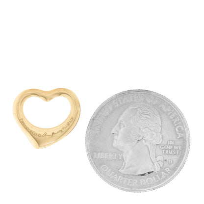 Tiffany 18K Yellow Gold 16mm Elsa Peretti Open Heart Pendant 2 of 3