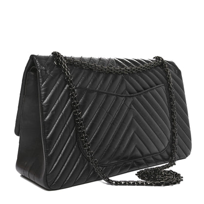 Chanel Aged Calfskin Chevron Quilted 2.55 Reissue 227 Flap So Black 3 of 10