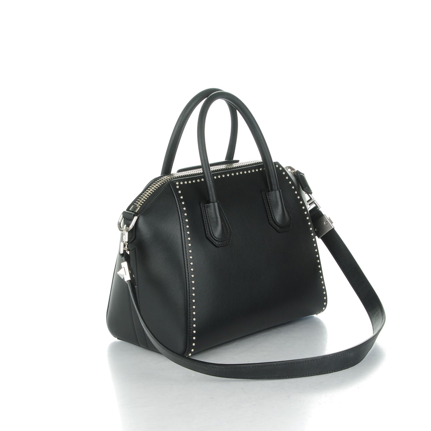 Calfskin Small Studded Antigona Black