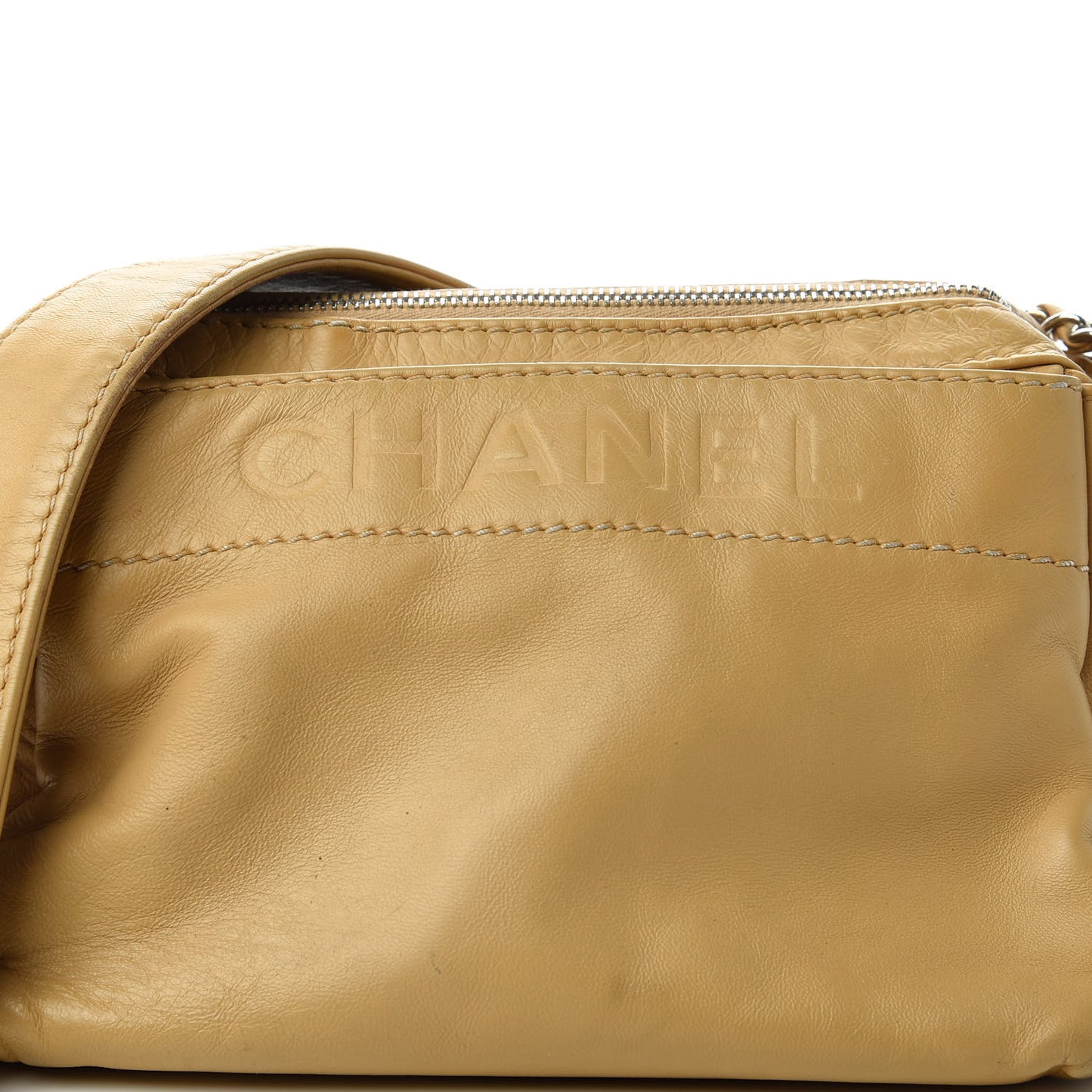 Lambskin Rock and Chic Shoulder Bag Beige
