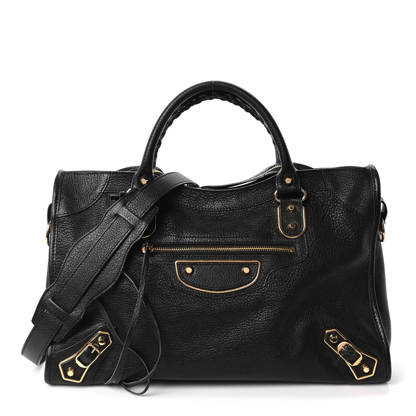 Chevre Gold Metallic Edge Hardware City Black