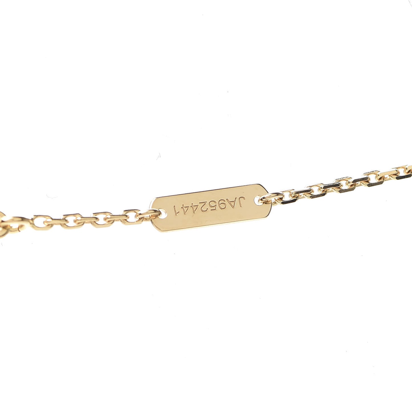 18K Yellow Gold Carnelian Vintage Alhambra Pendant Necklace