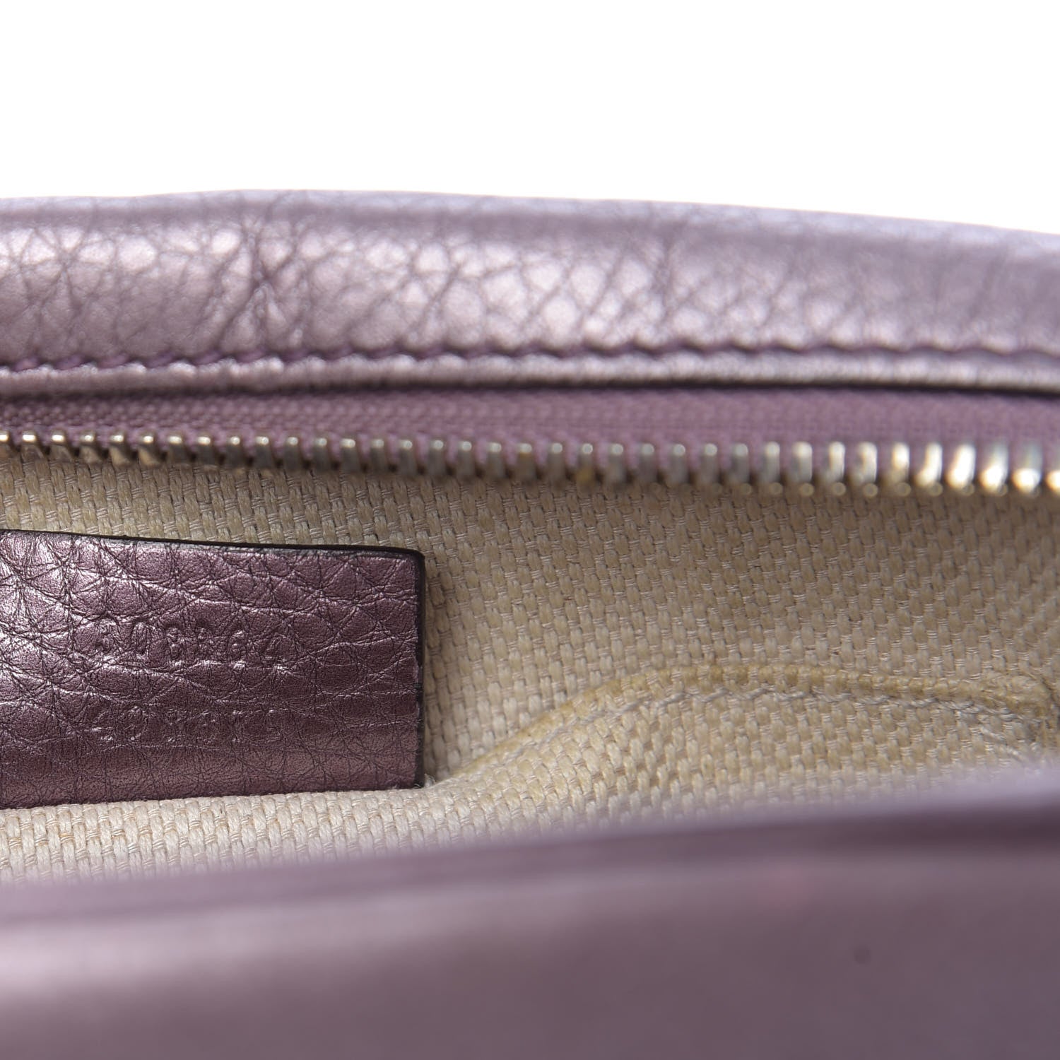 Gucci Metallic Pebbled Calfskin Small Soho Disco Bag Purple 9 of 12